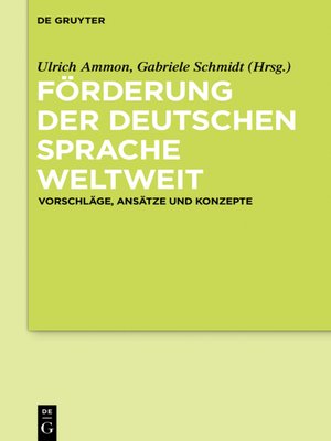 cover image of Förderung der deutschen Sprache weltweit